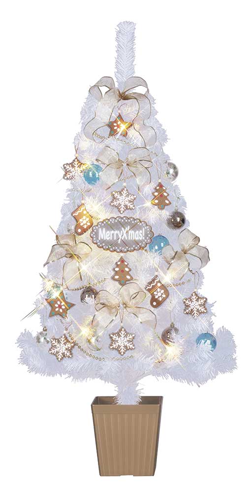 クリスマスツリー スイーツクリスマスホワイト セット 120cm
